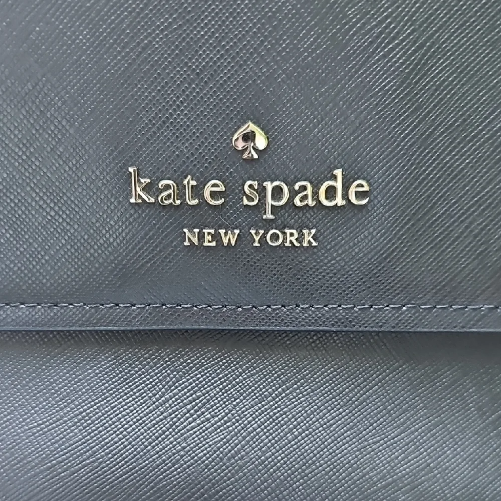 Kate Spade New York Staci Saffiano Leather Flap Shoulder Bag, Black - Picture 2 of 10